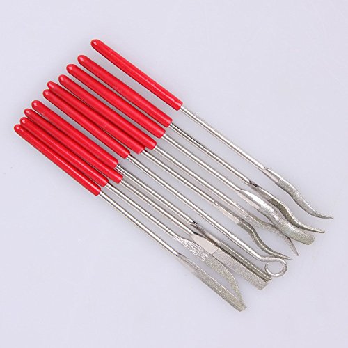 Chris.W 10Pcs Assorted Diamond Mini Riffler Needle File Set Metal ...