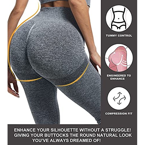 CHRLEISURE Butt Lifting Workout Leggings for Women, Scrunch Butt G...
