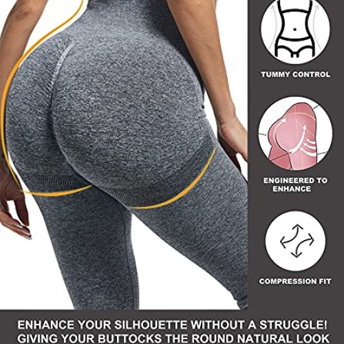 CHRLEISURE Butt Lifting Workout Leggings for Women, Scrunch Butt G...