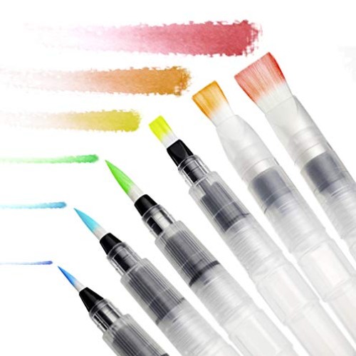 Water Brush Pens by Chromatek. Set of 6 Aqua Pen Painting Brushes....