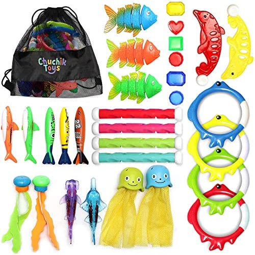 Chuchik Diving Pool Toys 30 Pack, Swimming Pool Toys for Kids Incl...