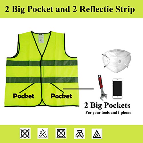 CIMC,Pockets Yellow Reflective High Visibility Safety Vests 10 pac...