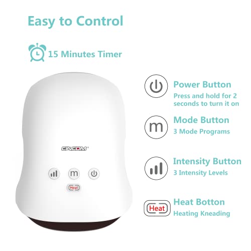 CINCOM Hand Massager - Cordless Hand Massager with Heat and Compre...