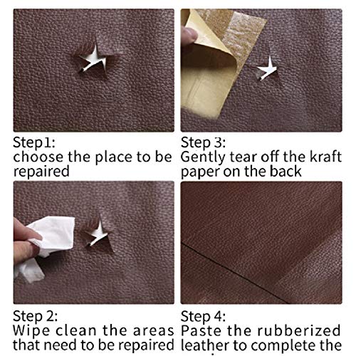 Leather Repair Patch Tape kit Cream White,3X60 inch Multiple Color...