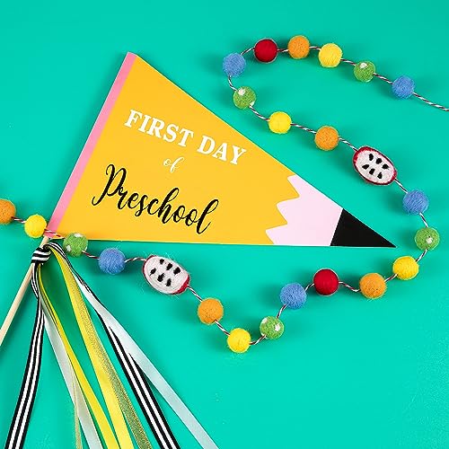 CINPIUK First Day of School Flag DIY 2023 Back to School Pennants,...