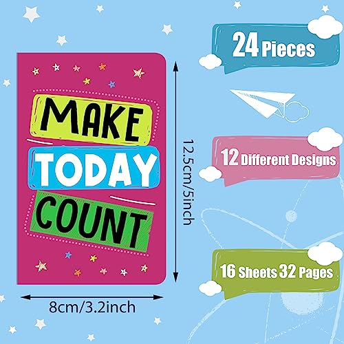 24 Pcs Mini Colorful Notebooks, Funny Motivational Journals Notepa...