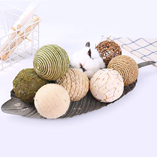 CIR OASES 9pcs 3.5Inch Fall Decorative Ball Orb Rattan Ball Rattan...