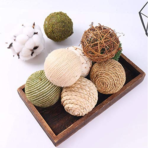 CIR OASES 9pcs 3.5Inch Fall Decorative Ball Orb Rattan Ball Rattan...