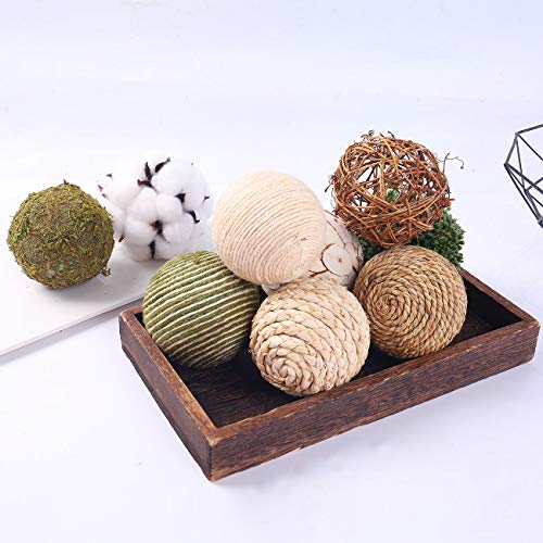 CIR OASES 9pcs 3.5Inch Fall Decorative Ball Orb Rattan Ball Rattan...
