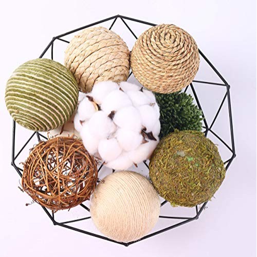 CIR OASES 9pcs 3.5Inch Fall Decorative Ball Orb Rattan Ball Rattan...