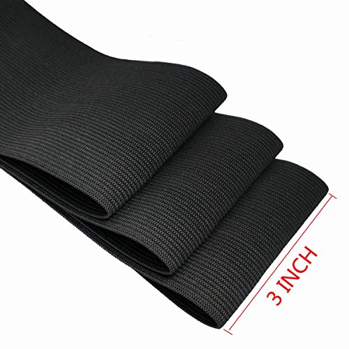 Knit Elastic 3 Inch Wide Black Heavy Stretch High Elasticity Knit ...