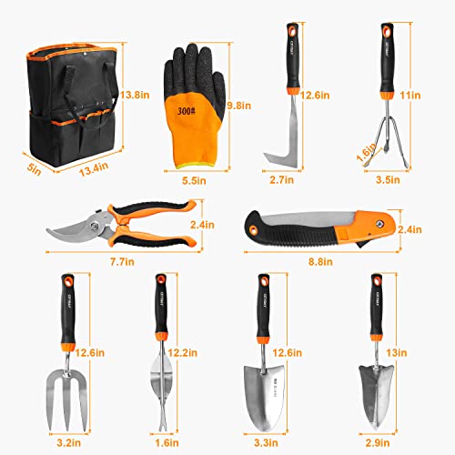 Citybay Garden Tools Set, 10 Pcs Stainless Steel Heavy Duty Garden...