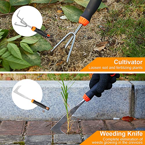 Citybay Garden Tools Set, 10 Pcs Stainless Steel Heavy Duty Garden...