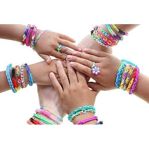 Rainbow Rubber Bands Refill Kit, DIY Loom Bands Craft with Storage...