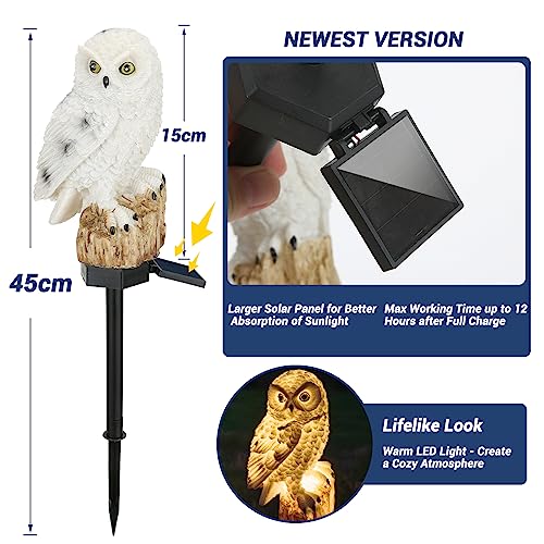 CIWIC Solar Garden Outdoor Statues Led Light, Resin Garden Waterpr...