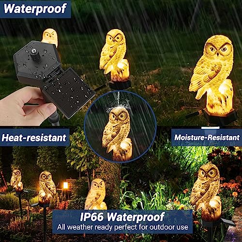 CIWIC Solar Garden Outdoor Statues Led Light, Resin Garden Waterpr...