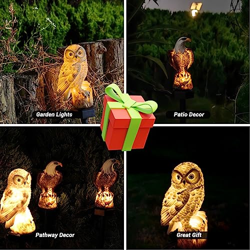 CIWIC Solar Garden Outdoor Statues Led Light, Resin Garden Waterpr...