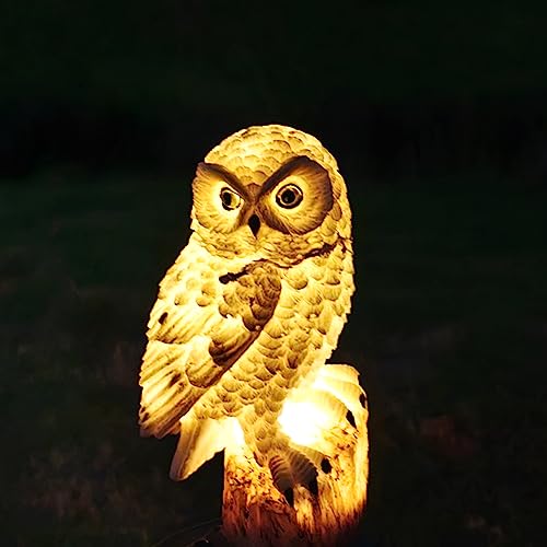 CIWIC Solar Garden Outdoor Statues Led Light, Resin Garden Waterpr...