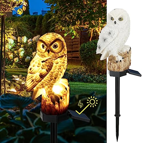 CIWIC Solar Garden Outdoor Statues Led Light, Resin Garden Waterpr...