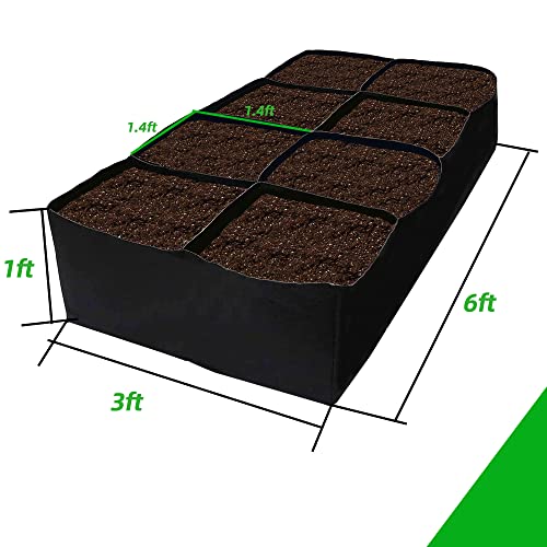 Fabric Raised Garden Bed 6x3x1ft Garden Grow Bed Bags for Growing ...