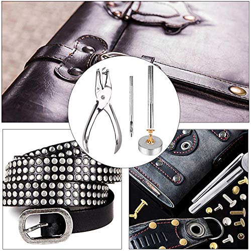 CJRSLRB 480 Sets Leather Rivets with 4 Fixing Set Tools, 3 Sizes 4...