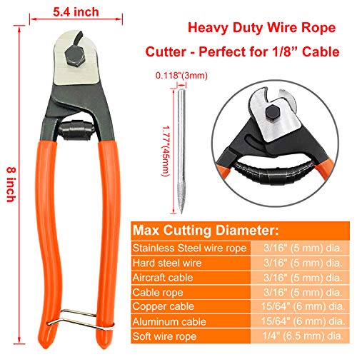 UpgradedCKE 8 inch Steel Cable Wire Cutters Heavy Duty Wire Rope...