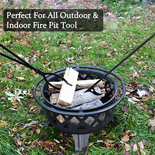 40 Fire Log Tongs Firewood Grabber and Fire Poker Set,Large Fire ...