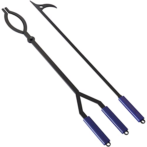 40 Fire Log Tongs Firewood Grabber and Fire Poker Set,Large Fire ...