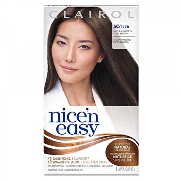 Clairol Nice N Easy Hair Color 117d Natural Medium Cool Brown 1 K...