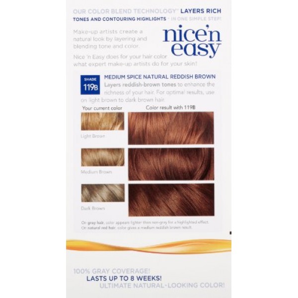 Clairol Nice n Easy Hair Color 119B, 5RB Medium Reddish Brown 1 K...