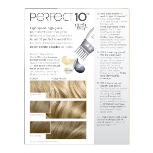 Clairol Perfect 10 By Nice N Easy Hair Color Kit Pack of 2, 010...