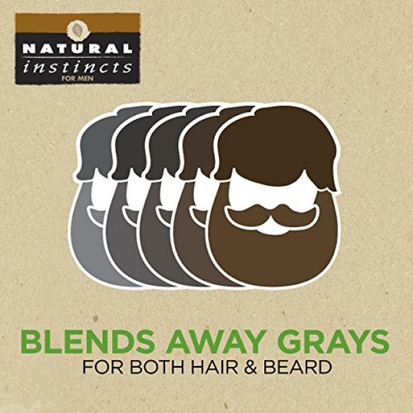 Clairol Natural Instincts Semi-Permanent Hair Color Kit For Men, 3...