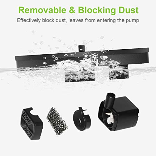 Claoner Solar Fountain, 3W Solar Powered Fountain Pump with 9 Nozz...