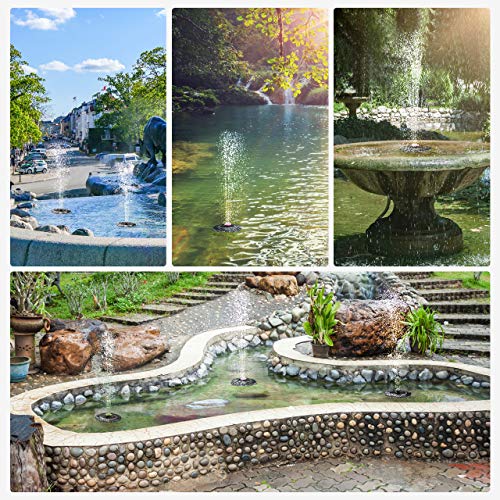 Claoner Solar Fountain, 3W Solar Powered Fountain Pump with 9 Nozz...