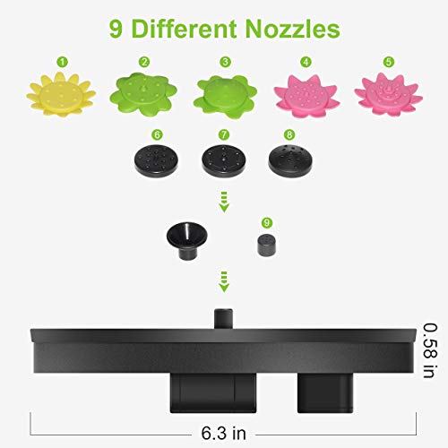 Claoner Solar Fountain, 3W Solar Powered Fountain Pump with 9 Nozz...