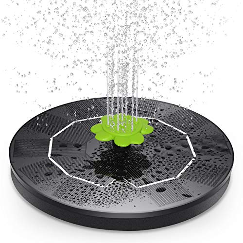 Claoner Solar Fountain, 3W Solar Powered Fountain Pump with 9 Nozz...