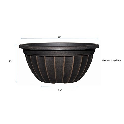 Classic Home and Garden Haverhill Bowl 12, Antique Copper