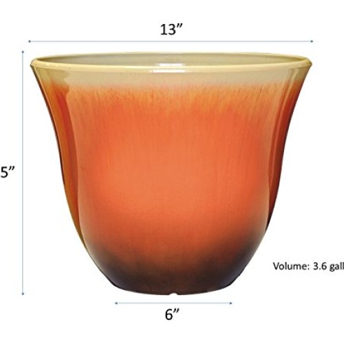 Honeysuckle Planter, Patio Pot, 13 Tequila Sunrise