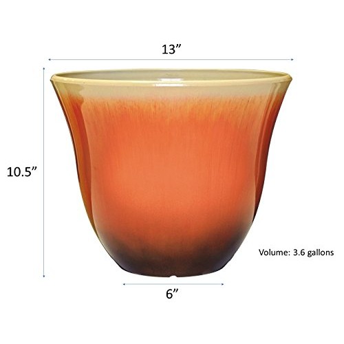 Honeysuckle Planter, Patio Pot, 13 Tequila Sunrise