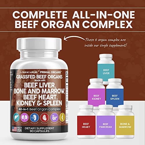 Grass Fed Beef Liver Capsules 3000mg - Premium Quality Beef Organs...