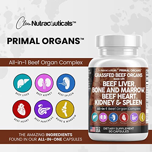 Grass Fed Beef Liver Capsules 3000mg - Premium Quality Beef Organs...
