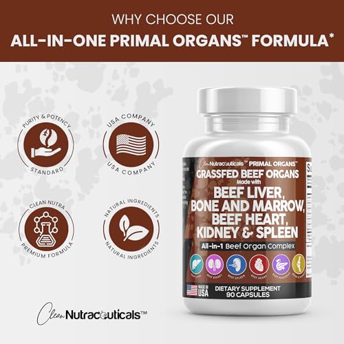 Grass Fed Beef Liver Capsules 3000mg - Premium Quality Beef Organs...