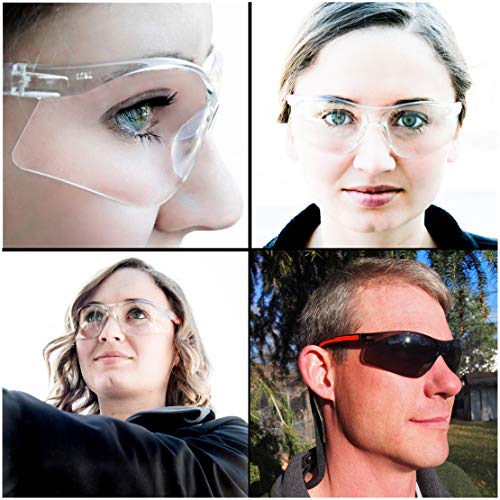Safety Glasses Eye Protection - Comfort Eyewear - 2 Pair, 2 Neck C...