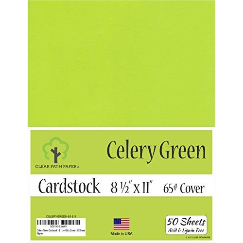 Celery Green Cardstock - 8.5 x 11 inch - 65Lb Cover - 50 Sheets