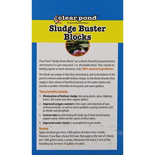 Clear Pond Sludge Buster Blocks, 8 1-Ounce Pack