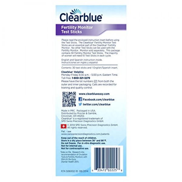 Clearblue Fertility Monitor Test Sticks, 30 Fertility Tests