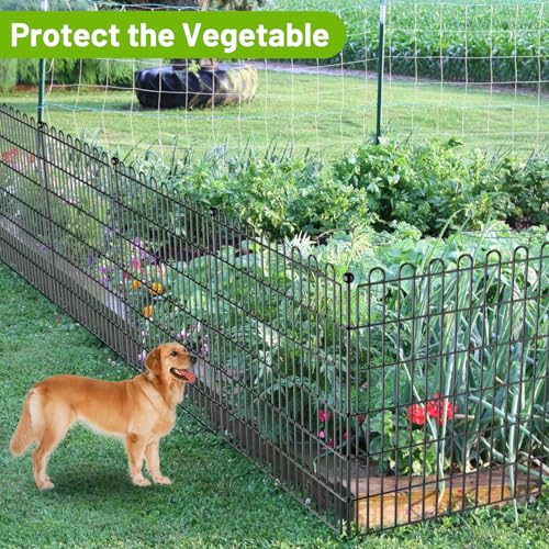 5 Panels No Dig Decorative Outdoor Garden Fence for Yard, 32 inH...