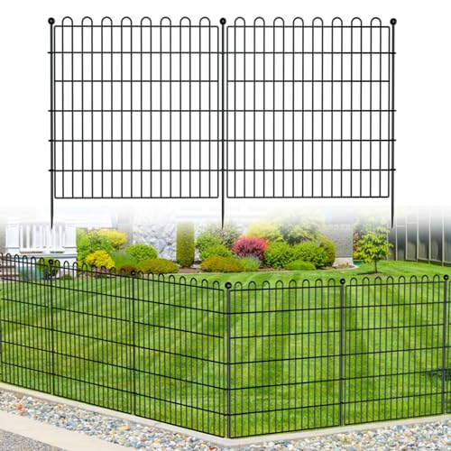 5 Panels No Dig Decorative Outdoor Garden Fence for Yard, 32 inH...