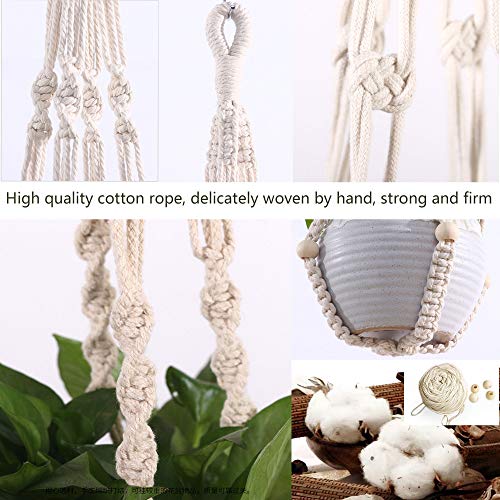 Clelo 3 Packs Macrame Plant Hangers with 3 Hooks Handmade Hanging ...
