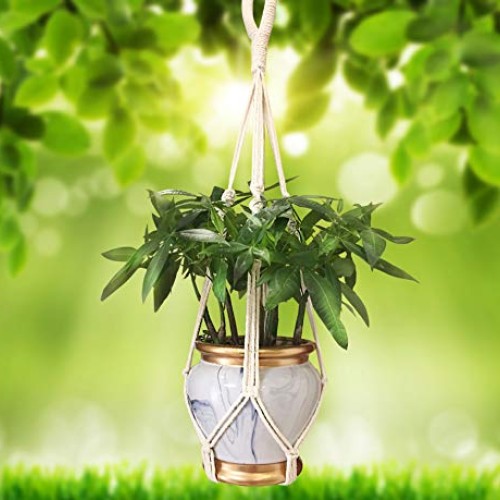 Clelo 3 Packs Macrame Plant Hangers with 3 Hooks Handmade Hanging ...